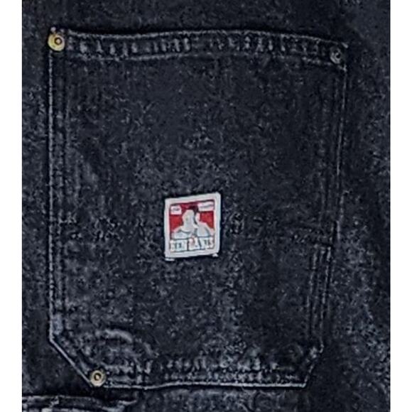 Ben Davis Men's Carpenter Black Pants Jeans Size 42 Baggy Faded Distressed - Picture 4 of 7